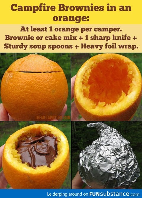 Campfire Brownies in an orange