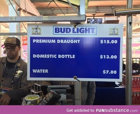 Beer prices at Super Bowl 50