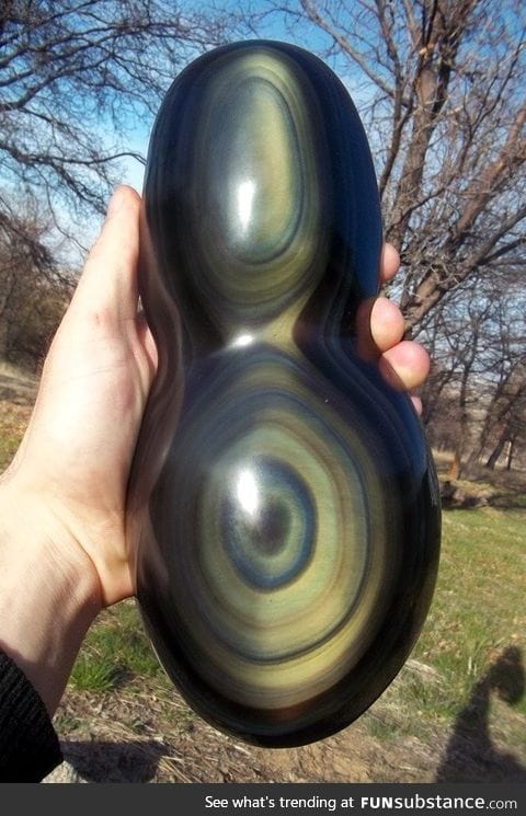 Polished rainbow obsidian