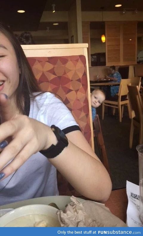 When you are out eating and the table next to you is being hella loud