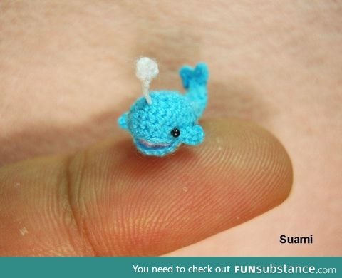 Tiny crochet whale