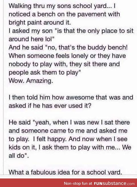 Awesome idea! OK class, raise your hand if you wish Imgur had a buddy bench