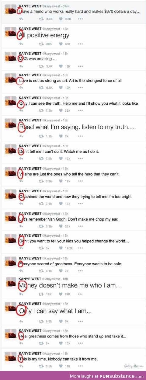 Kayne is telling us something with his recent tweets