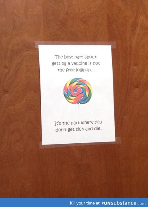 A sign in the doctor's office