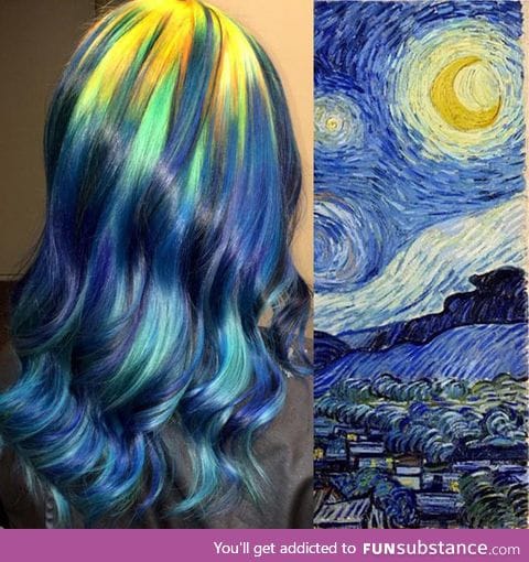 Starry night dyed hair