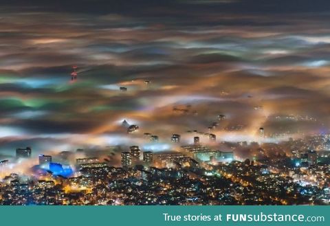 Sofia, Bulgaria, in the fog