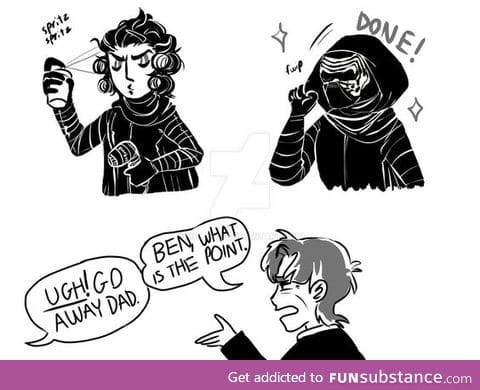 The reason Kylo's hair isn't messed up