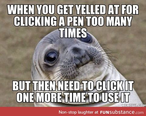 Trying to silently click pen