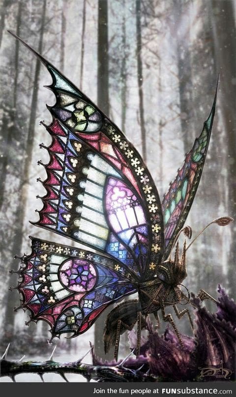 Stained glass butterfly