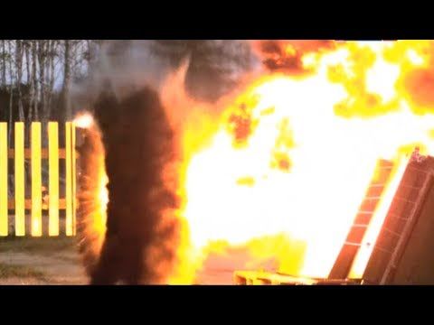 Active Protection Armour in Slow Motion - destroys a missile before it has a chance to hit