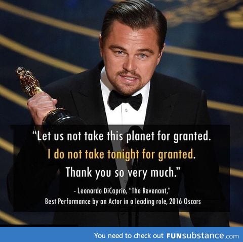 FINALLY! Congrats Leo, you deserved that Oscar and your speech was beautiful