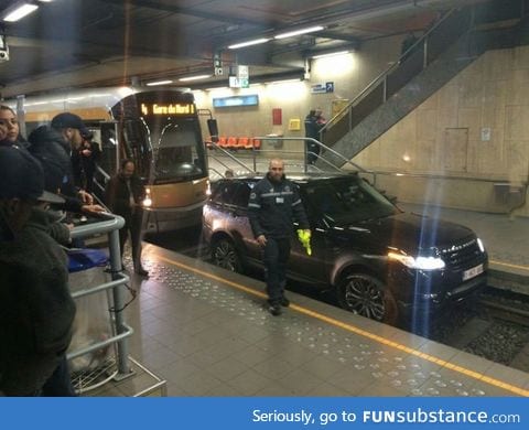 Guy drives in Belgian subway. His explanation: "didn't notice"