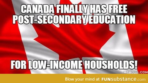 Yay! Well, not entire Canada - Just Ontario. Low income means less than $50k a year