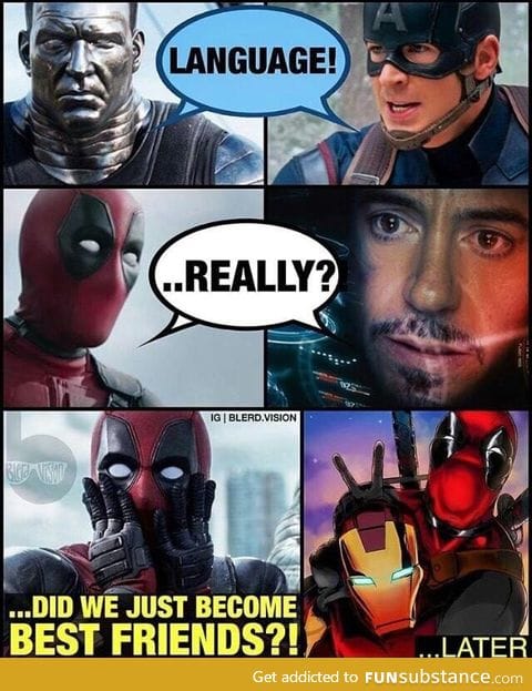 Iron man and Deadpool BFFs