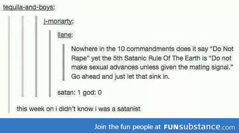 And Satan is the bad guy