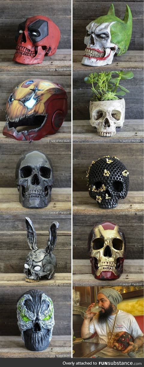 These wooden skull carvings are amazing!