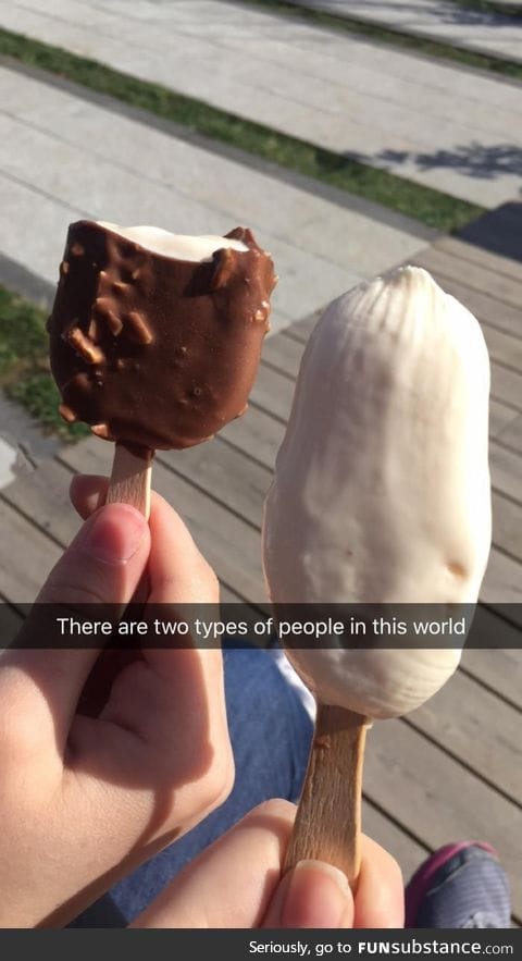 There are two types of people when eating ice cream