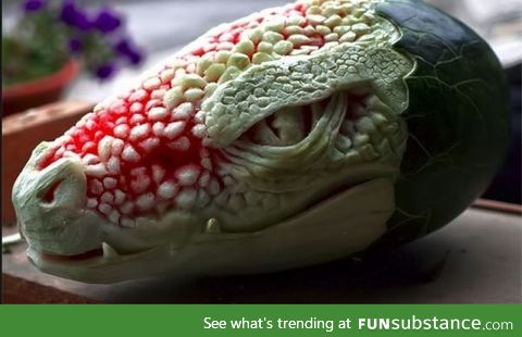 Watermelon croc head