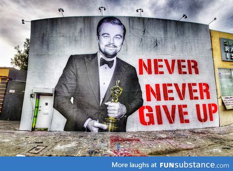 A street artist in LA created this mural for Leo!