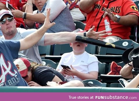 Florida spring training: Man's quick reflexes saves oblivious kid from flying bat