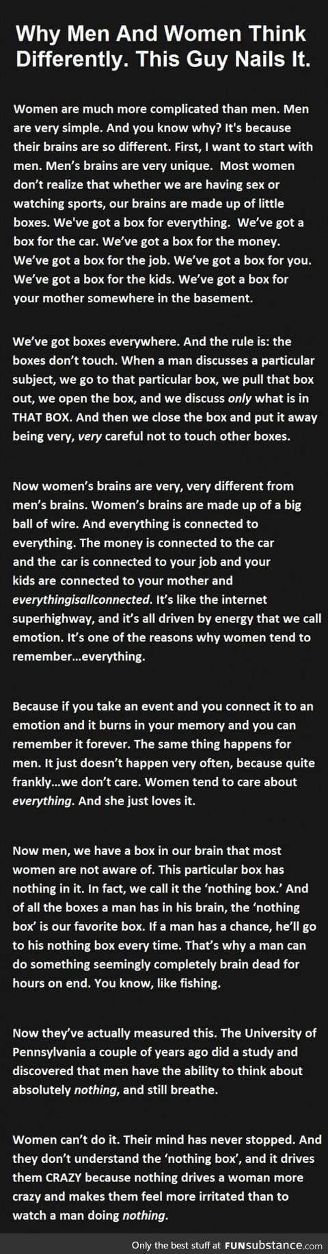 Why men and women think differently