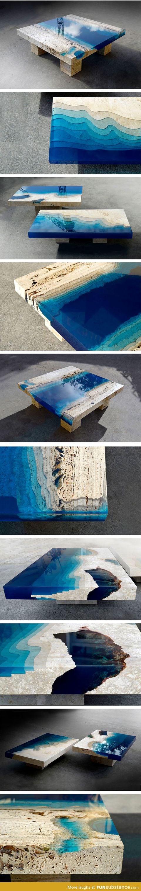 This Amazing Table Is Specially Created To Look Like The Ocean