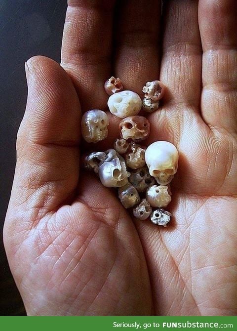 Skulls made from pearls