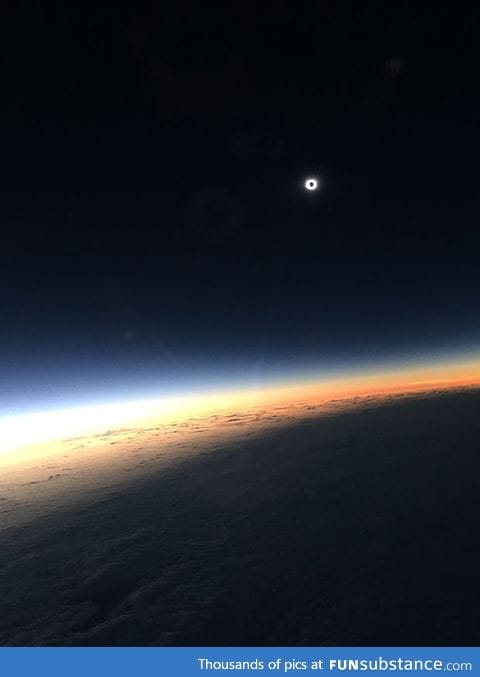 Solar Eclipse viewed from an airplane