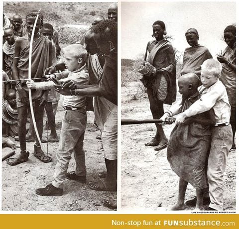 Two boys making a trade (1962)