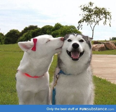 Her kiss could not have made anyone happier!