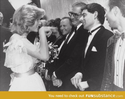 "Mr Bean!" - Princess Diana meets comedian Rowan Atkinson