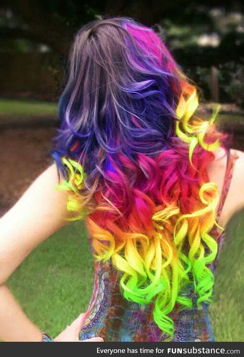 Magnificent rainbow hair