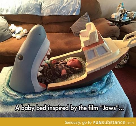 Jaws themed baby bed