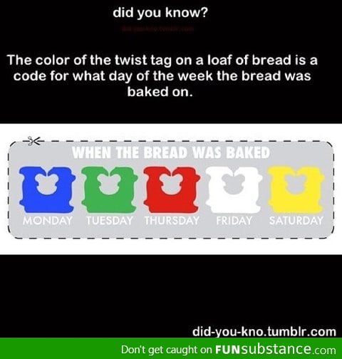 What the color tags on loaf bread means