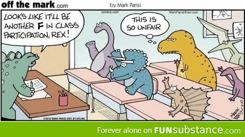 Poor T-Rex on class participation