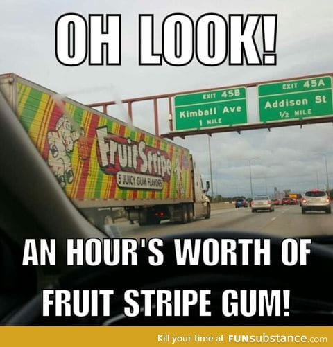 Fruit stripe gum