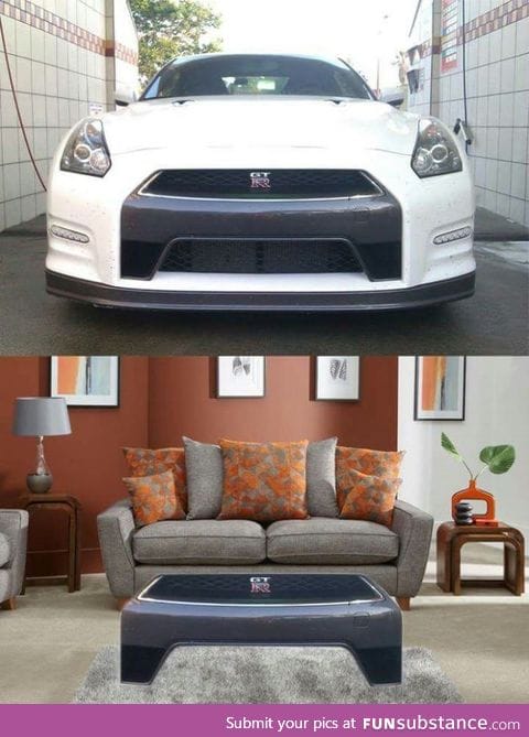 What's seen can't be unseen. Nissan GTR coffee table