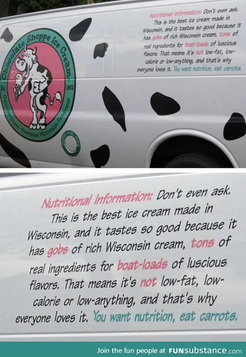 Ice cream company tells it like it is