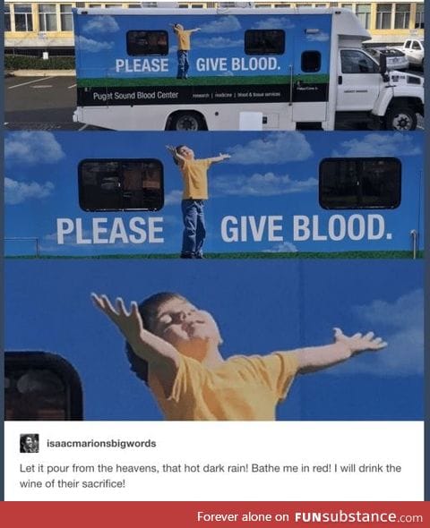 Hilarious "please give blood" ad