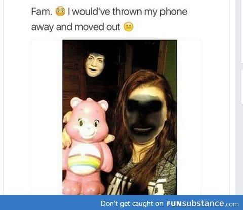 go to faceswap with the care bear but end up face swapping with the demon in your room