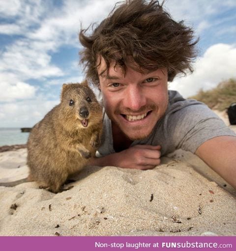 This guy has perfected the art of animal selfies.