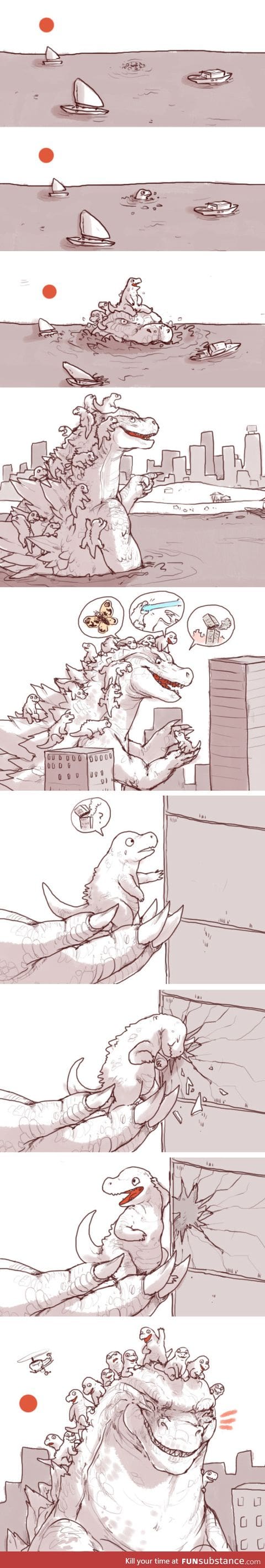 Cute little godzilla