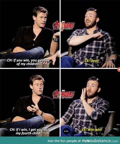 Chris Evans and Chris Hemsworth