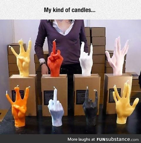 Human hand candles