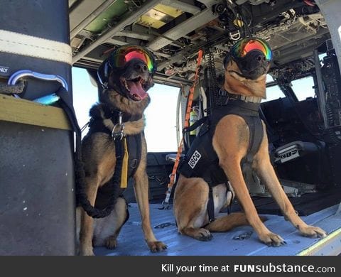 Ricky and Evy after they passed their helicopter proficiency training for the US Coast