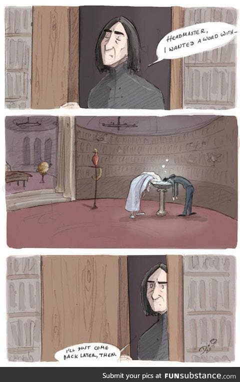 That moment snape finds the pensieve