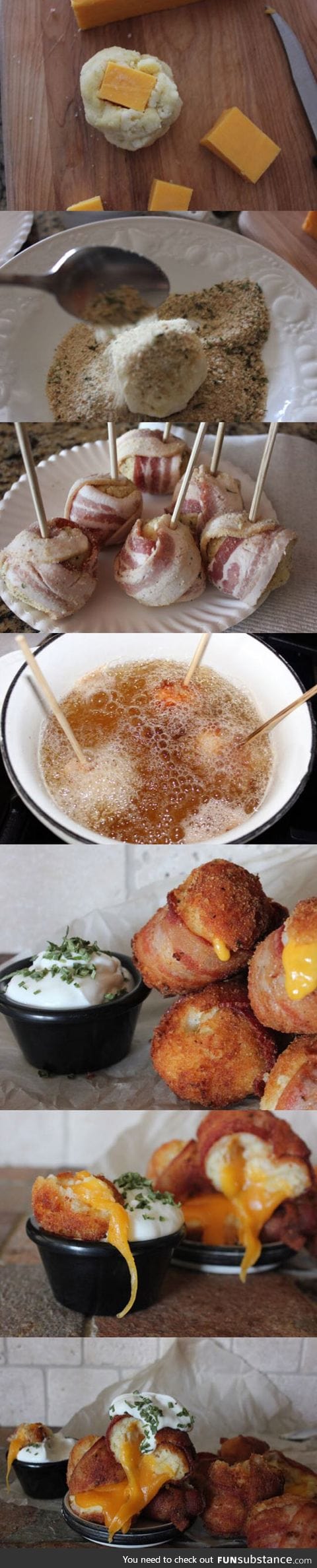 Making Savory Mashed Potato Bacon Balls