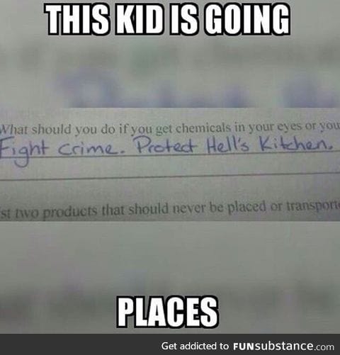 This kid is going places