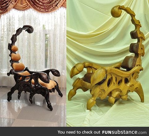 Wonderful wooden scorpion chairs