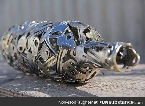 Unique welded keys bottle